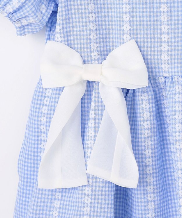 ANY KIDS 【洗濯機可能】サッカー ストライプワンピース サックスブルー