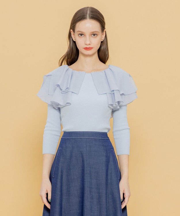 TOCCA 【洗える！】VOYAGE FRILL トップス スカイブルー系