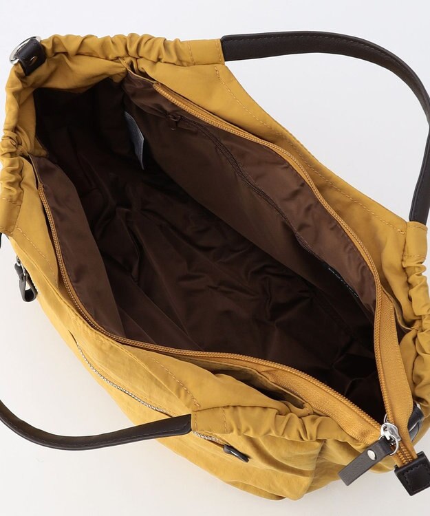 LA BAGAGERIE 【MONICA】サイドギャザー2WAYトートバッグ Mサイズ マスタード