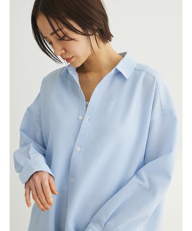 Green Parks ゆったりサッカーシャツ Sax