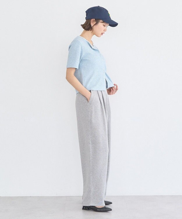 earth music&ecology チェーンリブラメカットソー Blue