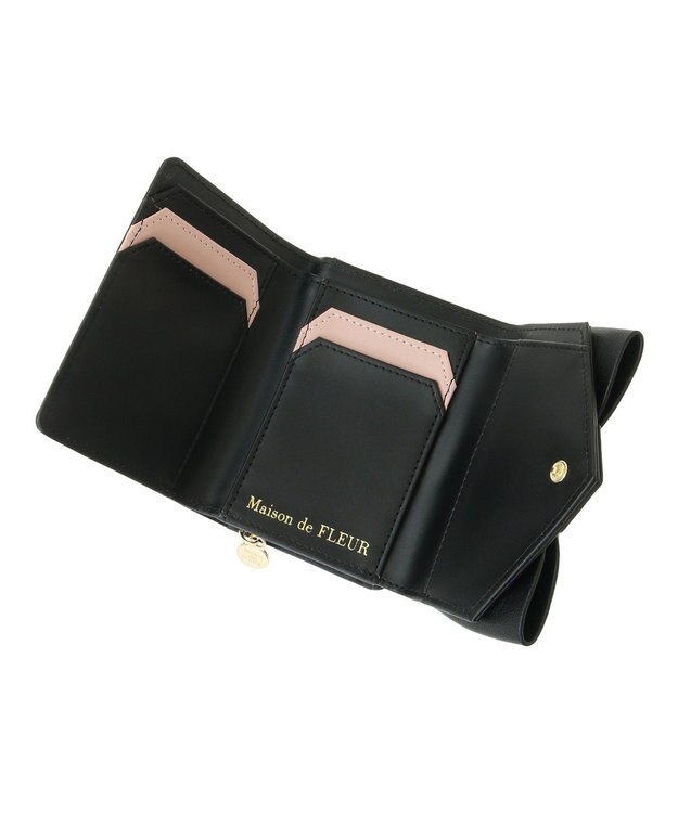 Maison de FLEUR ベルトリボンミニウォレット Black