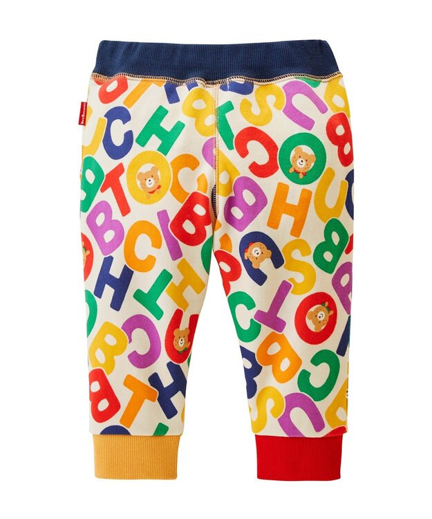 MIKI HOUSE HOT BISCUITS 【80-120cm】 ロゴ総柄 スウェットパンツ マルチカラー