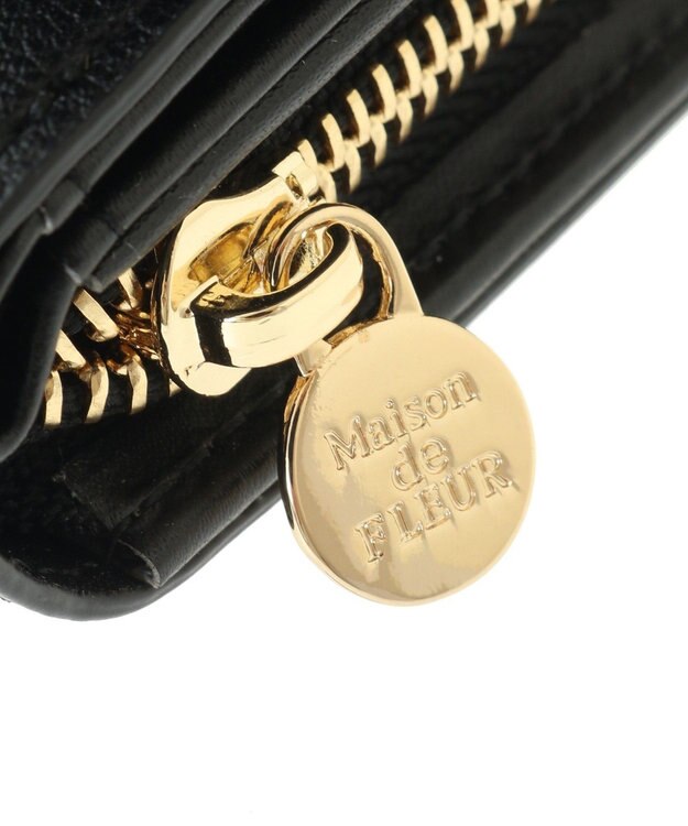 Maison de FLEUR ベルトリボンミニウォレット Black