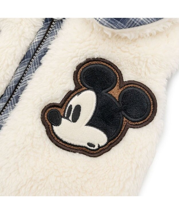 PET PARADISE ディズニー ミッキーマウス 襟付 ジップUP ベスト 小型犬 オフホワイト