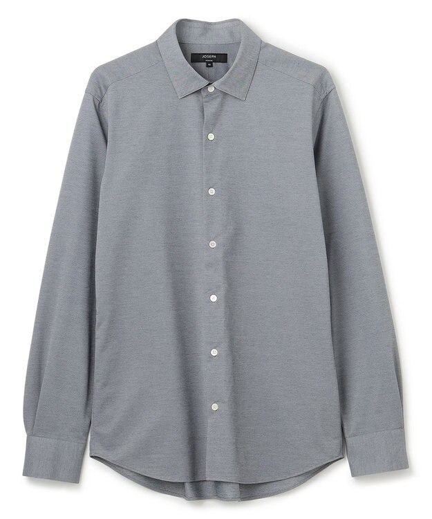 JOSEPH HOMME ハイゲージコットンジャージー 　レギュラーカラーシャツ ライトグレー系