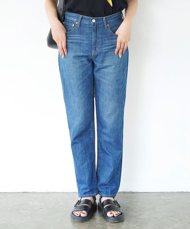 caqu FS linen tapered straight リネンテーパードストレートデニム 1year