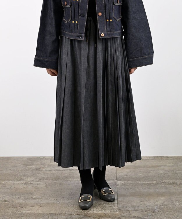 Pointer 日本製 本革バックルパンプス グレー