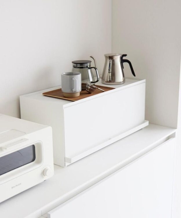 tower 前が開くキッチンカウンター上収納ラック タワー D24 ホワイト ホワイト