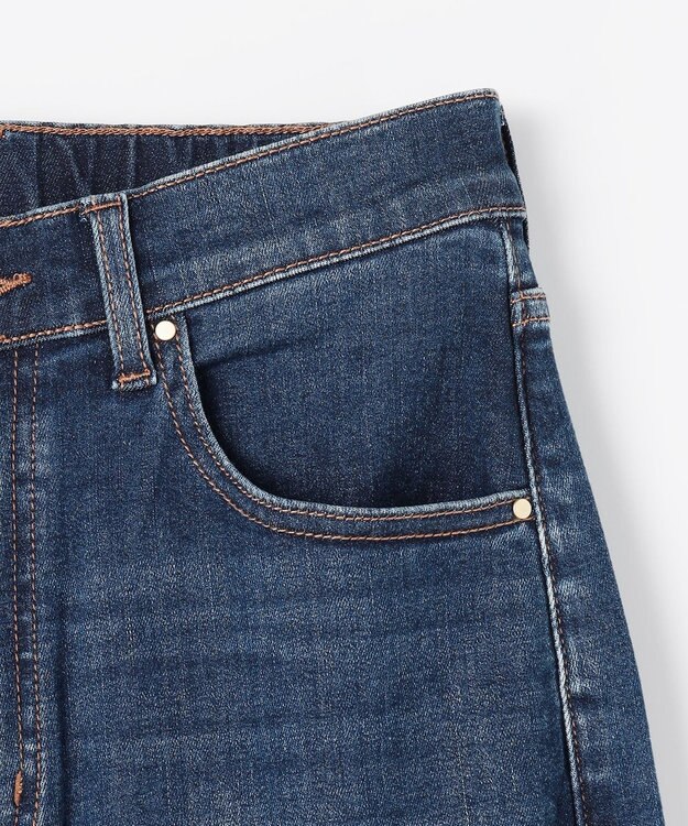 ANY L 【ウエストゴム】ストレートワイドデニム フェードインディゴ