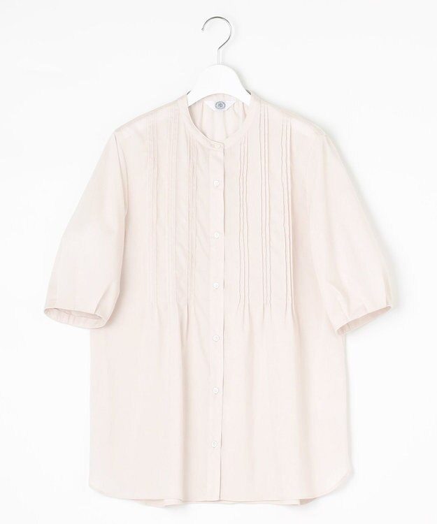 J.PRESS LADIES L 【WEB限定・洗える】ラミーポプリン ピンタック ブラウス ベージュ系