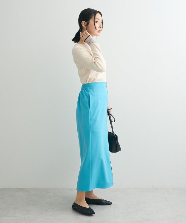 Green Parks アンチピリング袖シアーリブニットプルオーバー Ivory