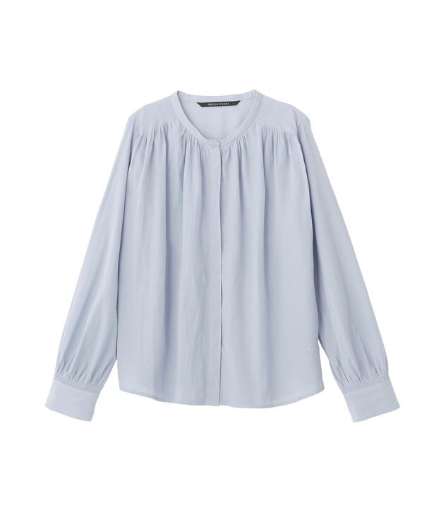 YECCA VECCA ギャザーブラウス Light Blue