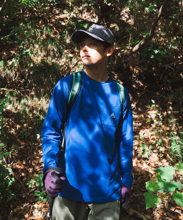 SHARE PARK MENS 【UVカット・吸水速乾・ストレッチ・軽量 】刺繍ポケットＴシャツ（L・XLサイズ） ブルー系