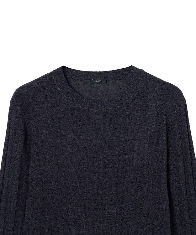 JOSEPH 【WEB&OUTLET限定・洗える】テクスチャードレーヨン　ラウンドネックニット Navy