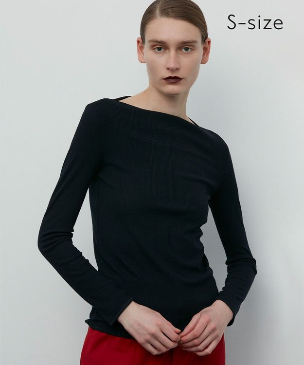 BEIGE， 【S-size】FORD / ボートネックトップス Navy×C.Gray