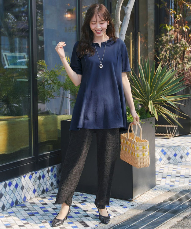 Tiaclasse 【おのののかさん着用 】「冷凛（ひやりん）」カノコバックフレアカットソー ブルー