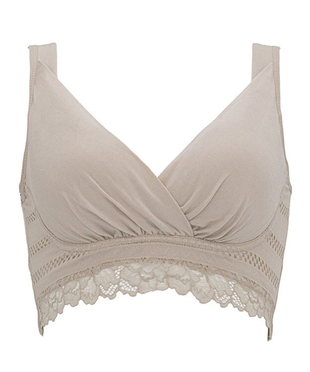 BRADELIS New York 【BRADELIS Me / ノンワイヤーブラジャー】オールインワンブラ ナイトブラ 補正 下着 24時間ラクに着用 綿混 しっかりフィット ブラデリス ME122105 ダークグレージュ