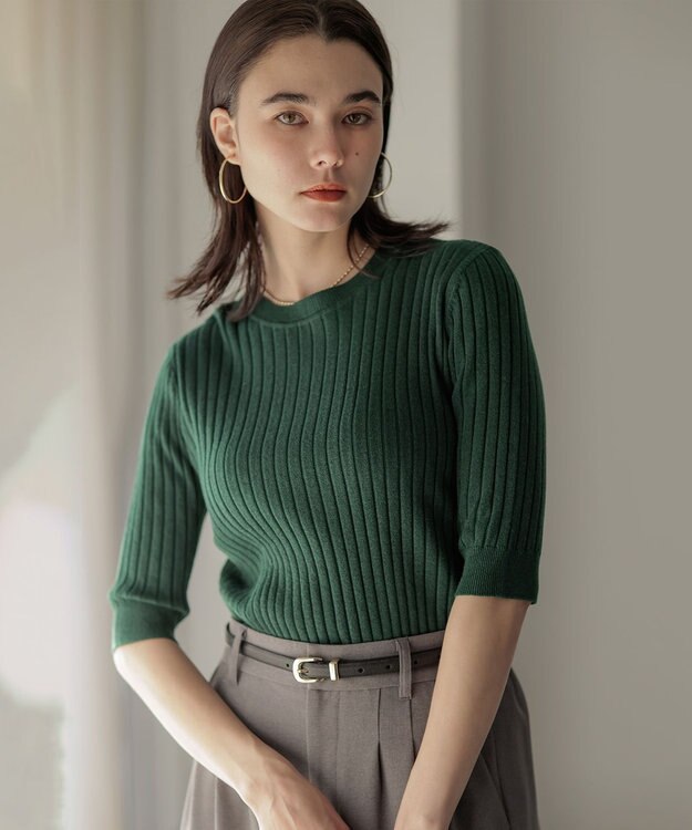 組曲 S 【ご好評につき追加販売 / 新色追加】ラメアンサンブル ニット ダークグリーン系