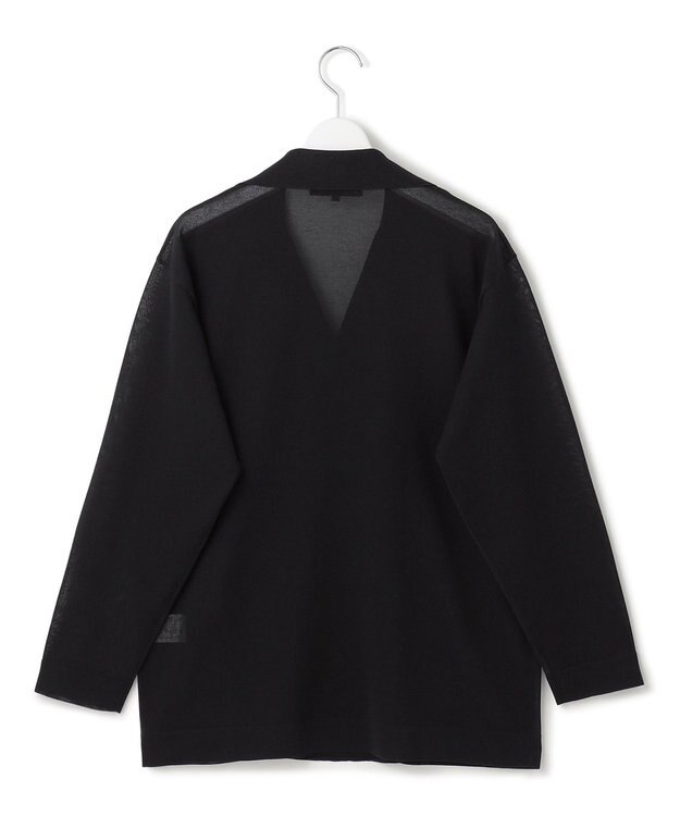 23区 L 【洗える】シアー ダブルブレスト ニット ジャケット ブラック系