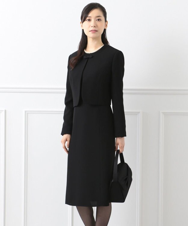 組曲 NOIR モランナ経二重 ジャケット+ワンピース ブラック系