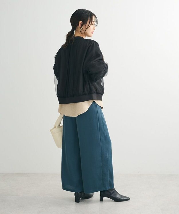 Green Parks チュールブルゾン Black