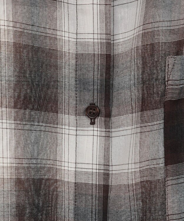 earth music&ecology 【2WAY】２ｗａｙショルダードロストリボンチェックシャツ Brown