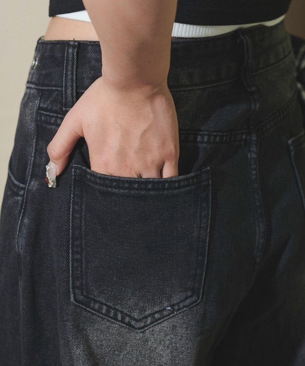 WEGO フェイクシャツスリーブデニム ブラック