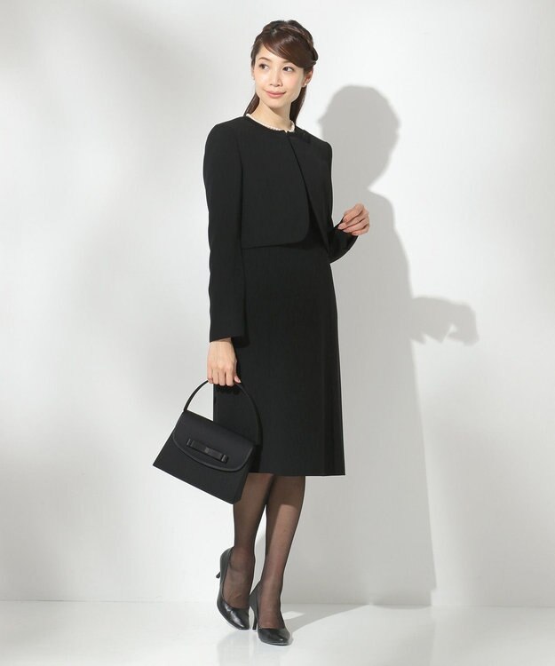 組曲 NOIR モランナ経二重 ジャケット+ワンピース ブラック系