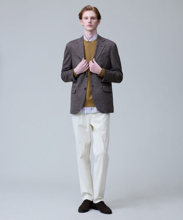 J.PRESS MEN 快適さとエレガンスを纏う【セットアップ対応 / ストレッチ】SOFAニット ハイグレードジャージー ジャケット ブラウン系8