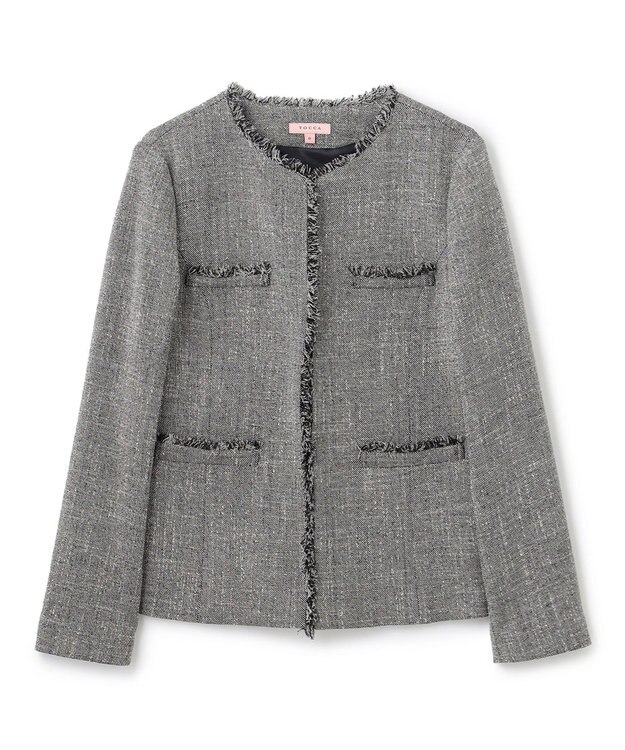 TOCCA 【消臭・洗える】SPARKLY THINGS ツイードジャケット ブラック×オフ系5