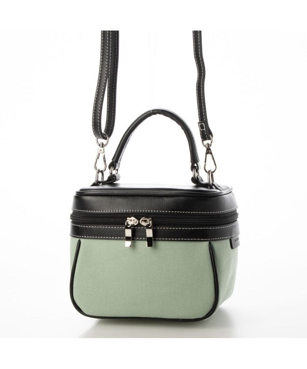 LA BAGAGERIE 【倉敷帆布】キャンバスバニティバッグ ライトグリーン