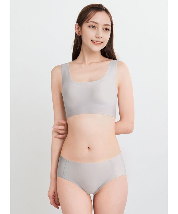 WACOAL 【GOCOCi ゴコチ】 ノンワイヤーブラ ハーフトップ まるでつけていないような着ごこち フラット仕上げ ホックなし CGG535 /ワコール グレー