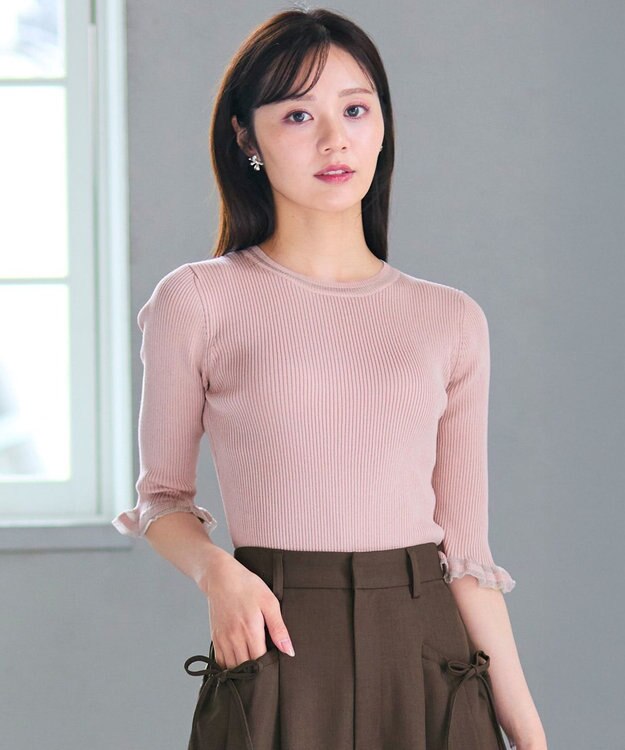 Feroux シアートリム リブニット