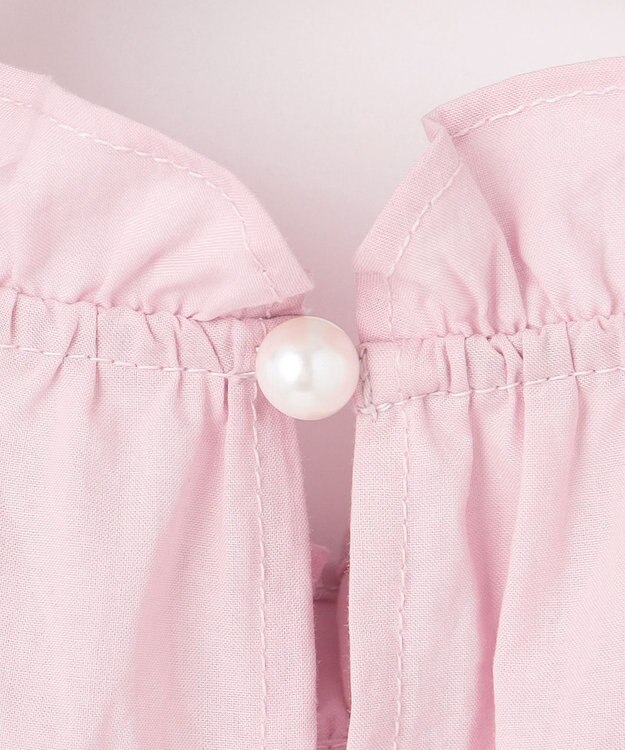 Feroux 【洗える】ペプラムシルエットフリルブラウス ピンク系