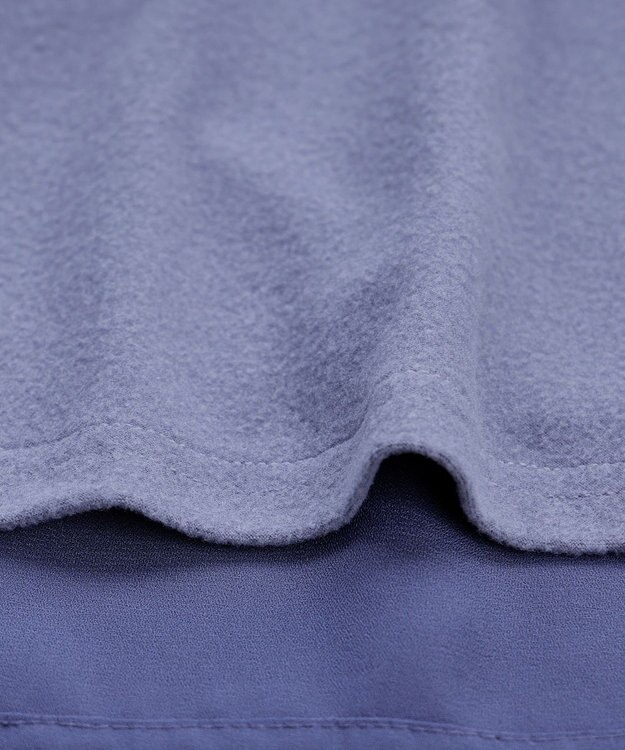 Tiaclasse 【洗える・スマート裏起毛】ジョーゼットフリルブラウス ブルー