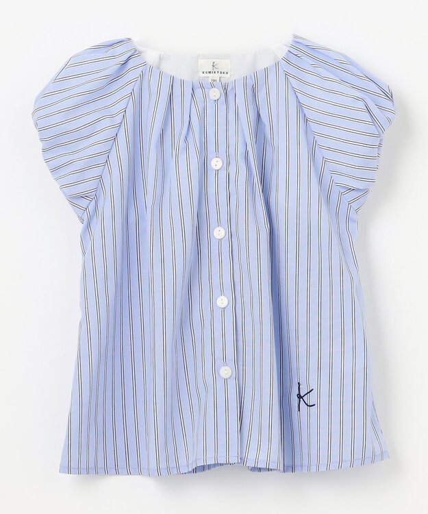 組曲 KIDS 【110-140㎝】サマーストライプ ブラウス サックスブルー系1
