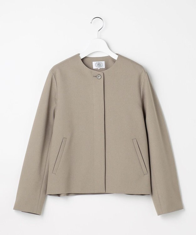 J.PRESS LADIES S 【WEB限定カラーあり】ツムギートflannel ノーカラー ジャケット ベージュ系