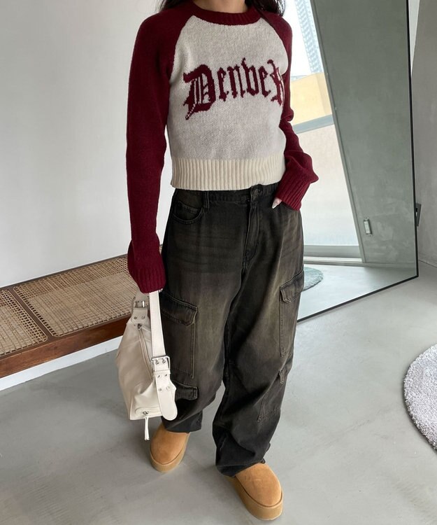 WEGO フラッフィーグラフィックちびニット 柄2