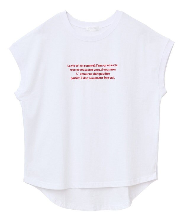 Green Parks ・ｓｗｉｎｇ　ｂｙ　フレンチスリーブ刺繍ＴＥＥ Off White