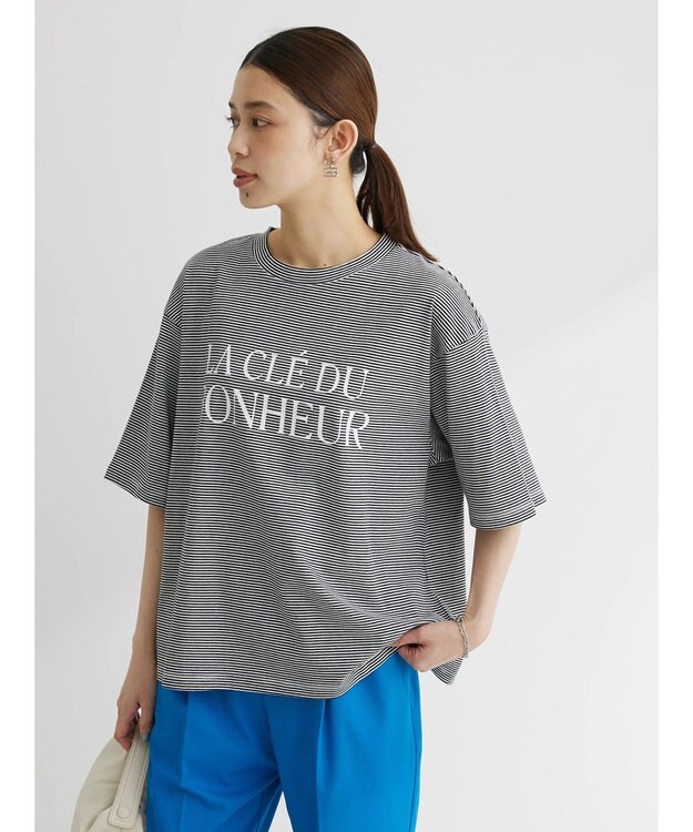 Green Parks 半袖ボーダーロゴＴＥＥ Black