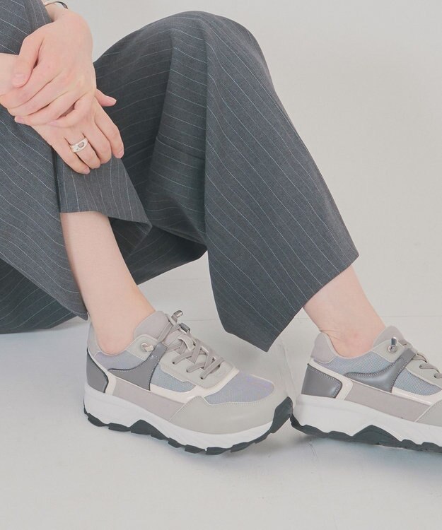 Bridget Birkin 【PARADIS COULEUR】エラスティックシューレーススニーカー グレーコンビ