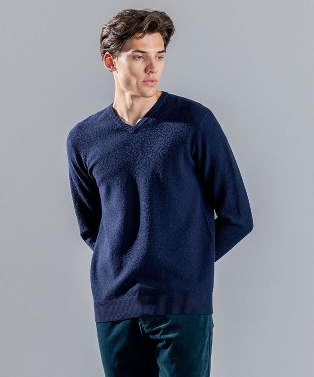 JOSEPH HOMME ライトアムンゼン　Ｖネックニット ネイビー系