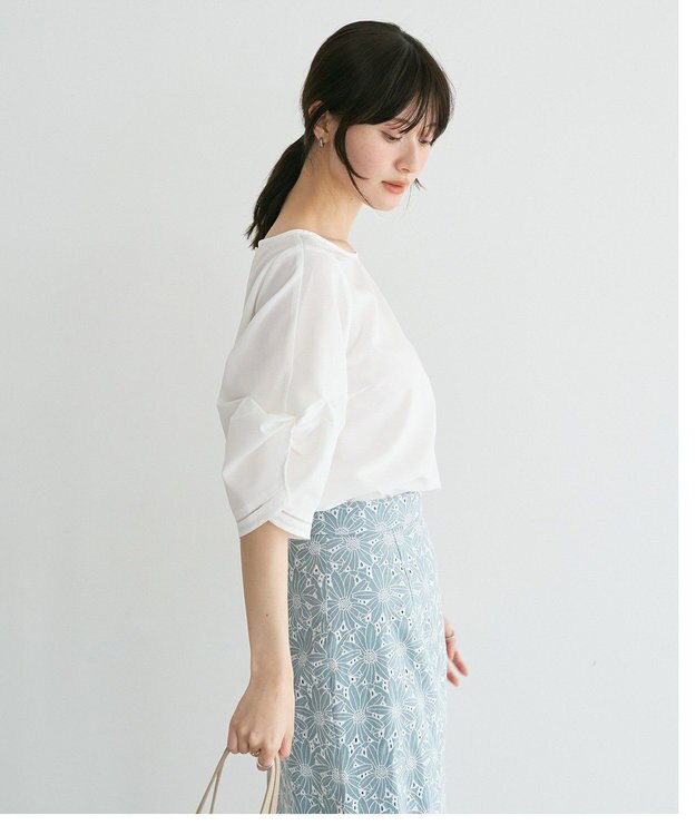 YECCA VECCA ハシゴレースタックスリーブブラウス Off White