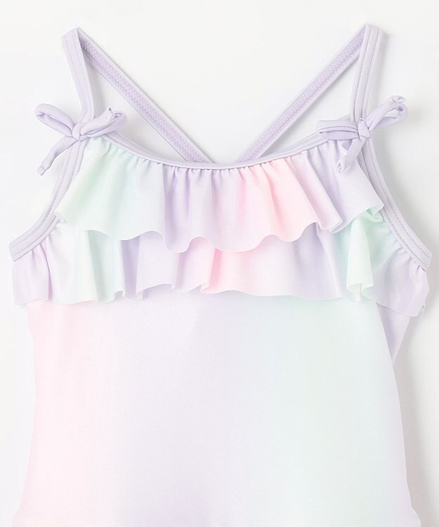 ANY KIDS 総柄フリルワンピース水着 レインボー