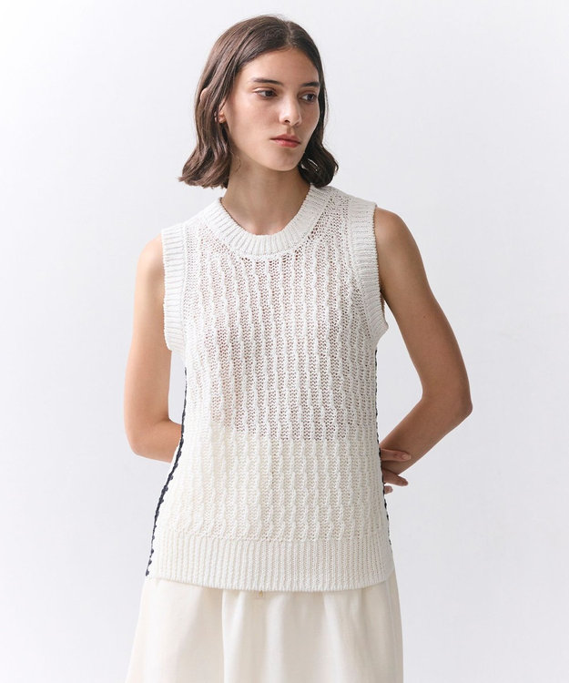 BEIGE， ATACAM / テープヤーン ノースリーブニット Ecru