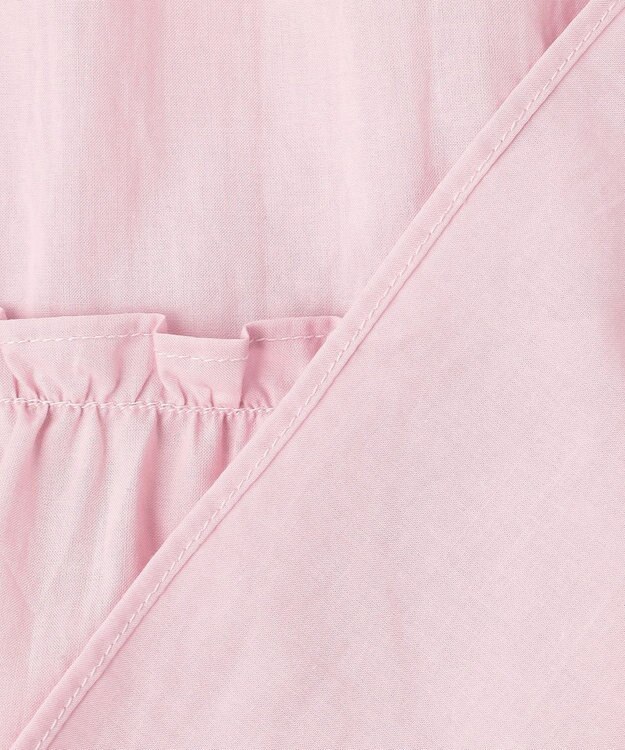 Feroux 【洗える】ペプラムシルエットフリルブラウス ピンク系