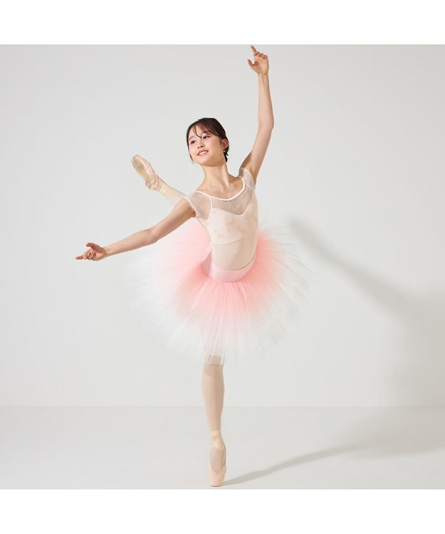 Chacott フレンチスリーブレオタード ハニーベージュ