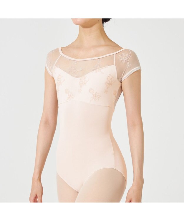 Chacott フレンチスリーブレオタード ハニーベージュ