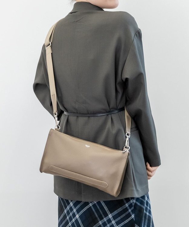 blancle シュリンクレザー クラッチショルダー TAUPE